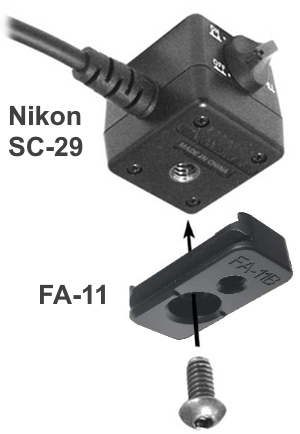 Wimberley FA-11 Flash Bracket Adapter installation on Nikon SC-29 cord