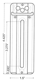 Line drawings of Wimberley P-30 Lens Plate with with inch dimensions