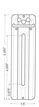 Line drawings of Wimberley P-35 Lens Plate with with inch dimensions