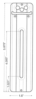 Line drawings of Wimberley P-40 Lens Plate with with inch dimensions