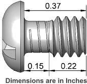 SS-105 Screw Dimensional Drawing